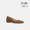 15%OFF：iCoN COLORS：ポインテッドトゥ スエード フラットシューズ（C20142）トープS/mamian（マミアン）