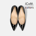 2024AW：iCoN COLORS：ポインテッドトゥ エナメル パンプス（C76531）ブラックE/mamian（マミアン）