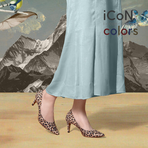 2024AW：iCoN COLORS：ポインテッドトゥ スエード パンプス（C76532）レオパードS/mamian（マミアン）