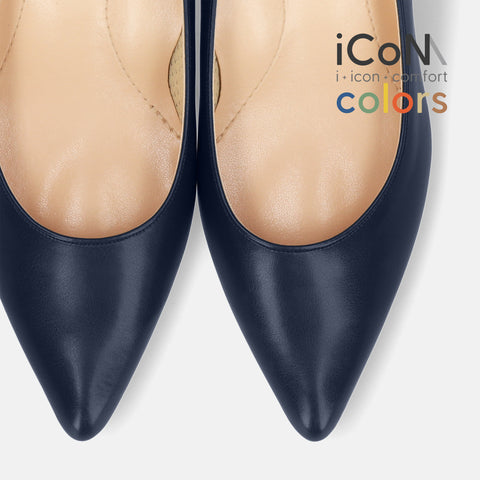 2025SS：iCoN COLORS：ポインテッドトゥ スムース パンプス（C57173）ネイビー/mamian（マミアン）