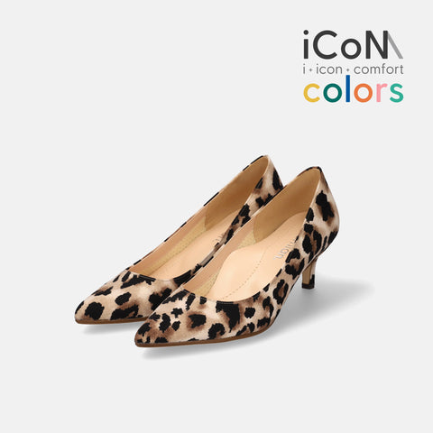30%OFF：iCoN COLORS：ポインテッドトゥ スエード パンプス（C57172）BレオパードS/mamian（マミアン）