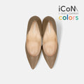 30%OFF：iCoN COLORS：ポインテッドトゥ スムース パンプス（C9043）ダークグレージュ/mamian（マミアン）