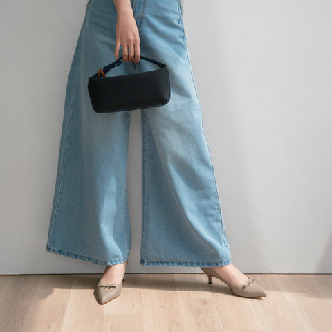 30%OFF：2025SS：フロントリボン パンプス（5726）グレージュ/mamian（マミアン）