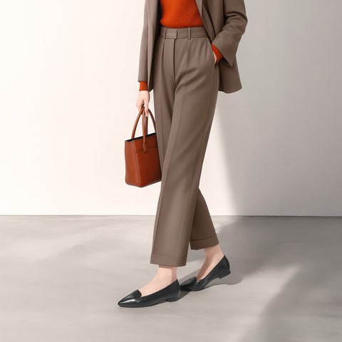 2025AWBI：甲浅ポインテッドトゥ ローファー（124）ブラック/mamian（マミアン）