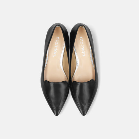 2025AWBI：甲深デザイン フラットシューズ（4767）ブラック/mamian（マミアン）