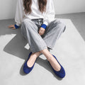予約：2026AW：ラウンドトゥ バレエシューズ（m10201）ネイビーS/mamian（マミアン）