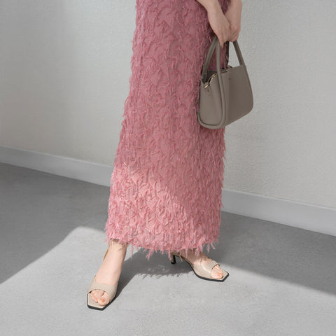 30%OFF：2025SS：ワイドスクエアトゥ サンダル（m50013）グレージュ/mamian（マミアン）