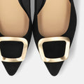 予約：2026AW：ポインテッドトゥ バックル パンプス（m55224）ブラックS/mamian（マミアン）