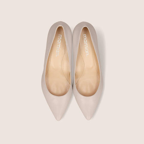 30%OFF：iCoN COLORS：ポインテッドトゥ スムース パンプス（C57173）グレイッシュベージュ/mamian（マミアン）