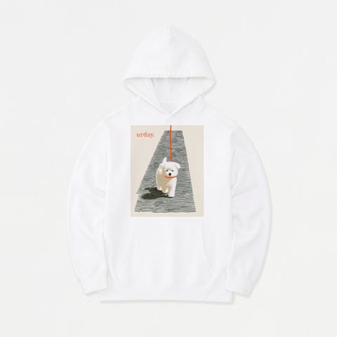 予約：urday【dog】アートワークスウェットプルパーカ（u-a-spk-0001-06）ホワイト