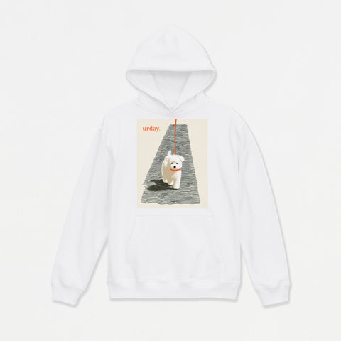 予約：urday【dog】アートワークスウェットプルパーカ（u-a-spk-0001-06）ホワイト
