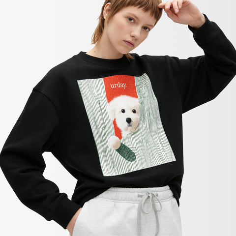 予約：urday【dog】アートワークスウェットシャツ（u-a-sw-0001-06）ブラック