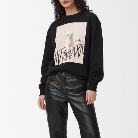 予約：urday【dog】アートワークスウェットシャツ（u-a-sw-0001-10）ブラック